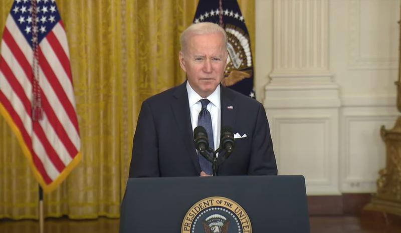 presedintele american Joe Biden in timpul unei declaratii de presa