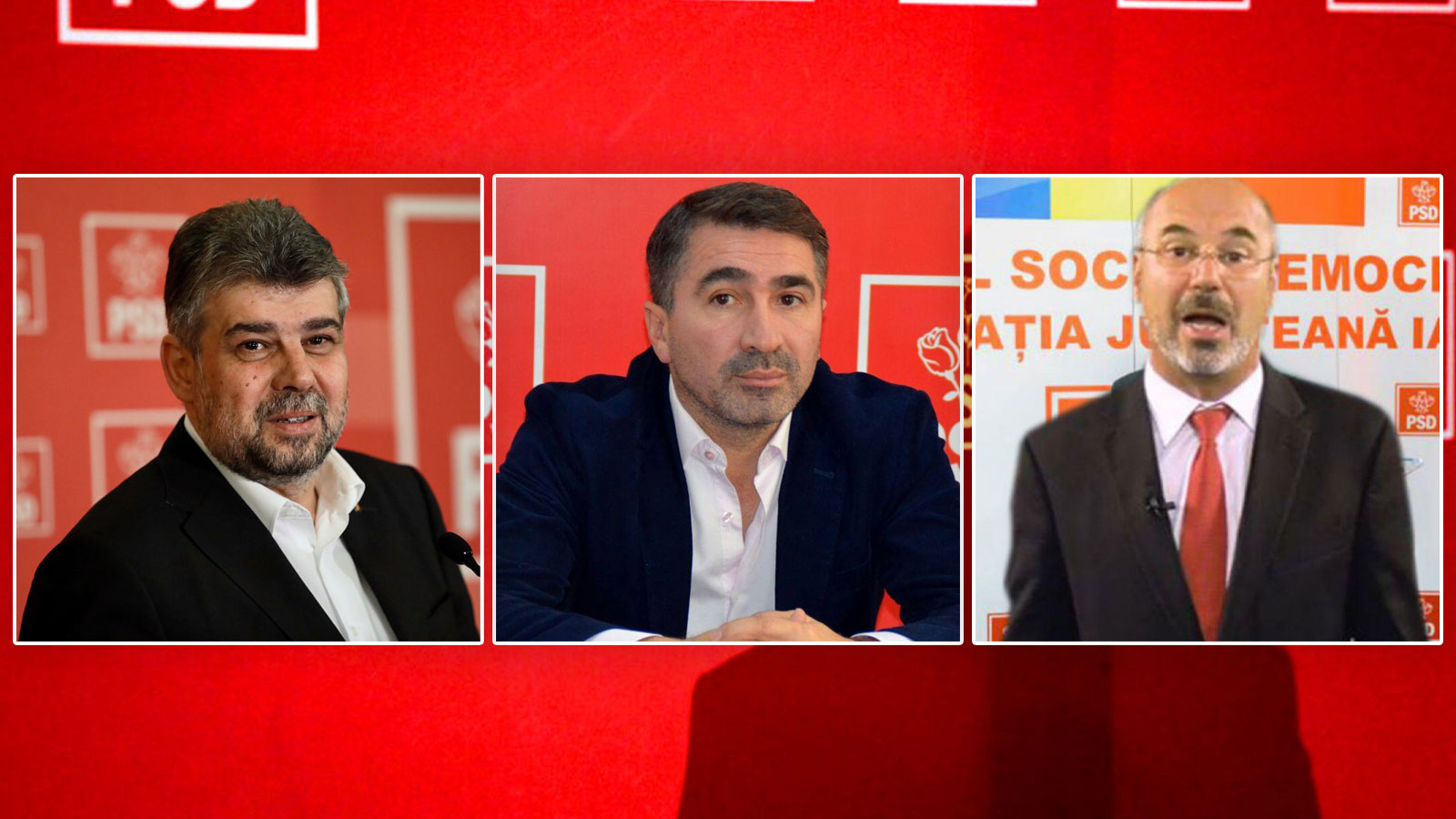 Ionel Arsene, președintele CJ Neamț, Marcel Ciolacu, președintele PSD, Maricel Popa, președintele PSD Iași