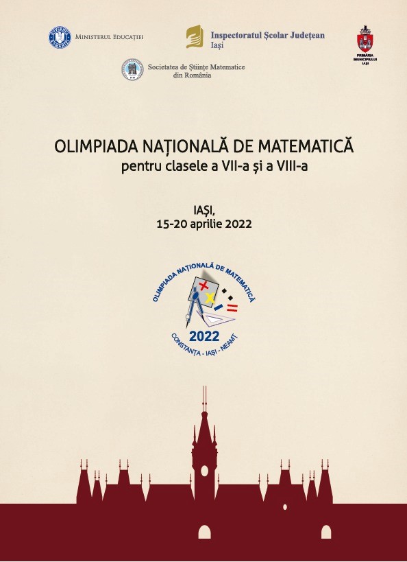 afis care anunta olimpiada nationala de matematica de la Iasi