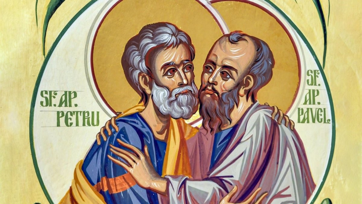 o icoana cu Sfintii Apostoli Petru si Pavel