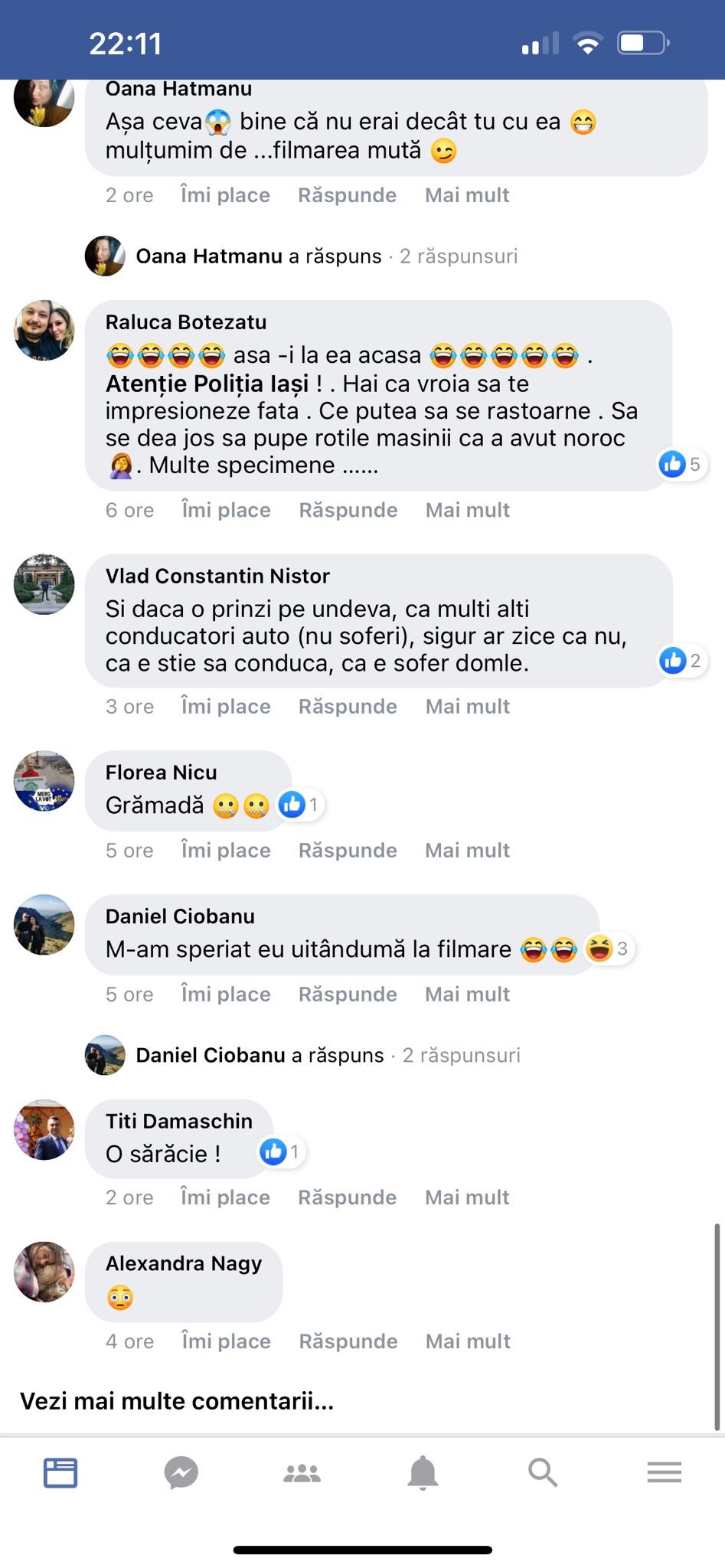 o poză cu o parte din comentariile adăugate la postarea bărbatului